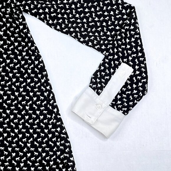 Free People Horse Print Boyfriend Blouse V-Neck Button-Down Shirt Size S - NWOT - Picture 8 of 10